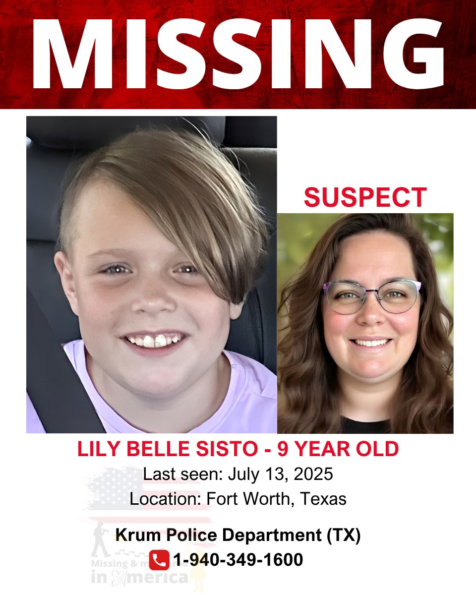 Lily Sisto Missing: Search Still Ongoing For Missing 9 year old - Forth Worth, TX